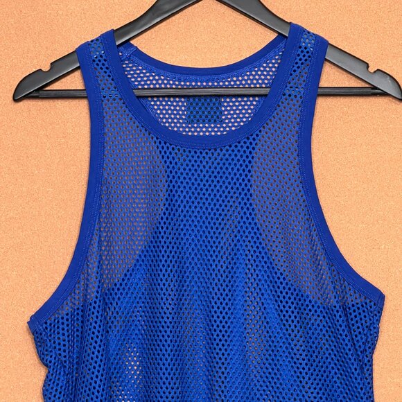 Mens Tank in Blue Mesh - Picture 2 of 5